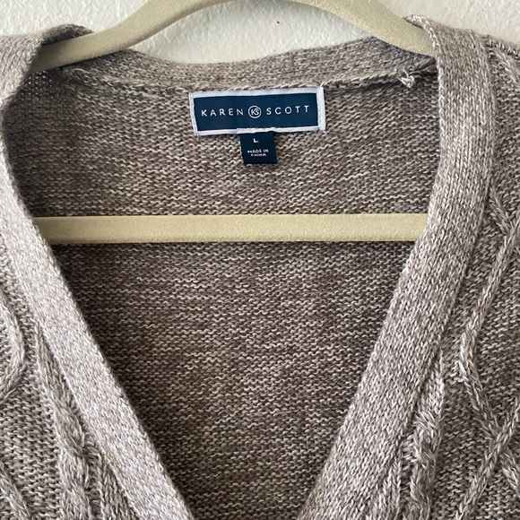 Karen Scott Gray Button-Up Cardigan - Picture 2 of 5